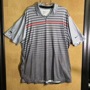 Nike DRI-FIT Golf Polo Shirt Gray Striped Colonial MENS XL